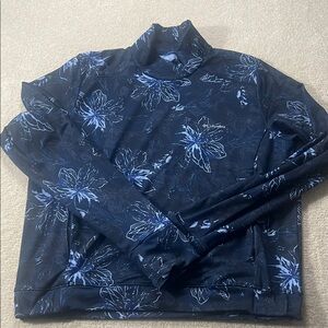 Columbia Floral Print Mock Neck Pullover Top Activewear Womens Large